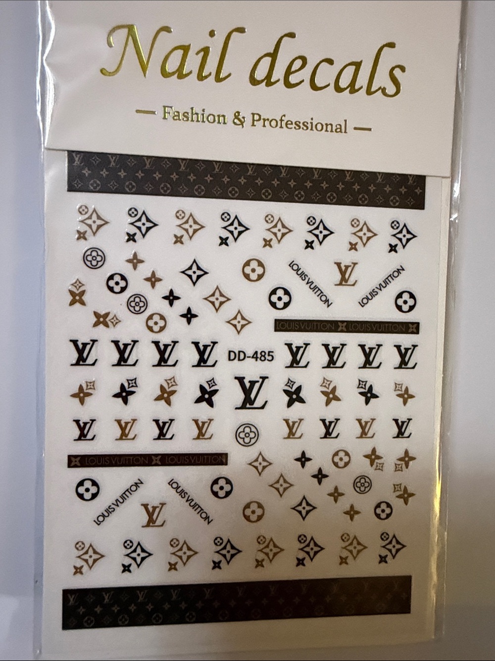 Black & Gold Nail Decal Sheet